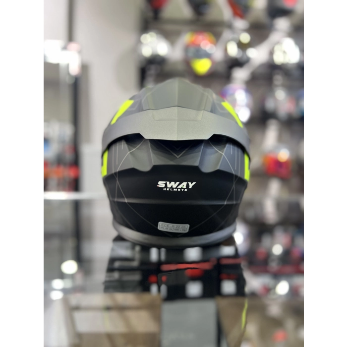 Sarı 912 Çene Açılır Kask Renkli Vİzörlü (+1 Şeffaf Vizör)