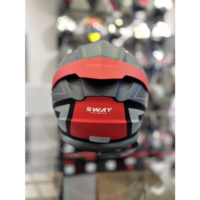 Kırmızı Siyah 912 Çene Açılır Kask Gold Vizörlü(+1 Şeffaf Vizör)