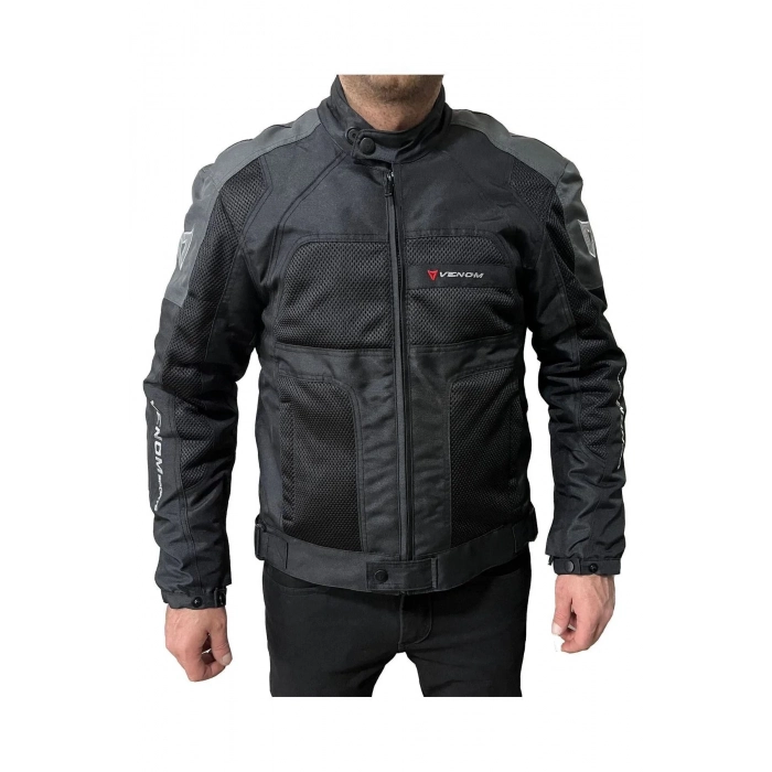 Dynamic 4 Mevsim Siyah Gri Motosiklet Montu