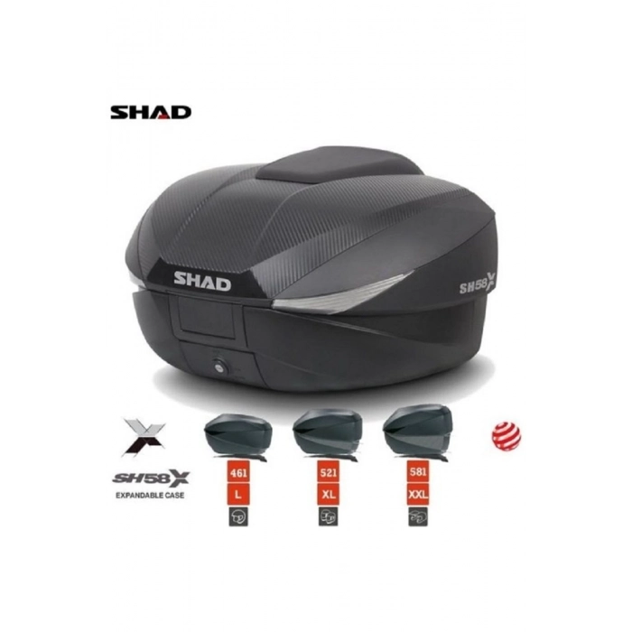 SH-58X GENİŞLEYEBİLEN MOTOSİKLET ARKA ÇANTA KARBON