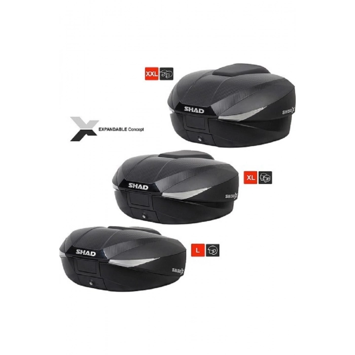SH-58X GENİŞLEYEBİLEN MOTOSİKLET ARKA ÇANTA KARBON
