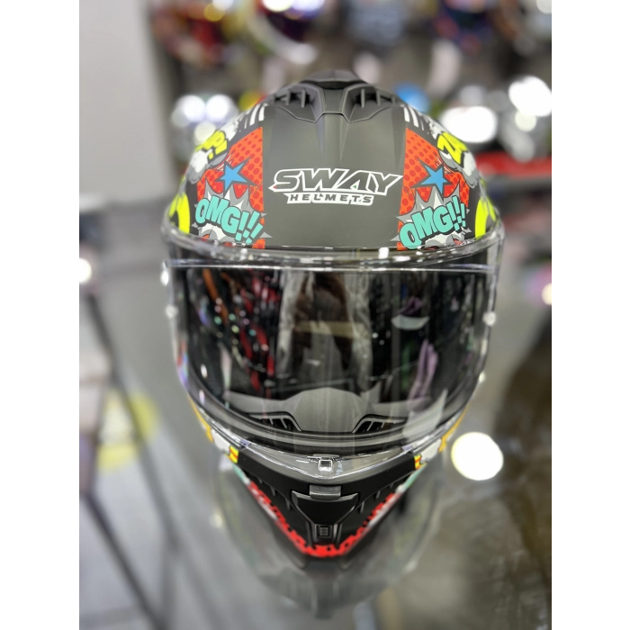 865 Colorful Kapalı Kask Güneş Vizörlü