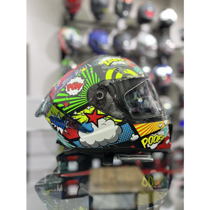 865 Colorful Kapalı Kask Güneş Vizörlü