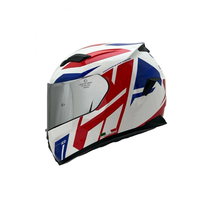 820 TAM KAPALI KASK DAKAR 2 KIRMIZI MAVİ