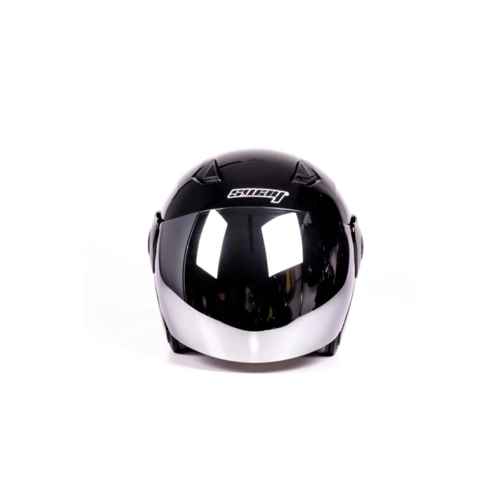 Sw 733 Parlak Siyah Yarım Kask - Aynalı Cam