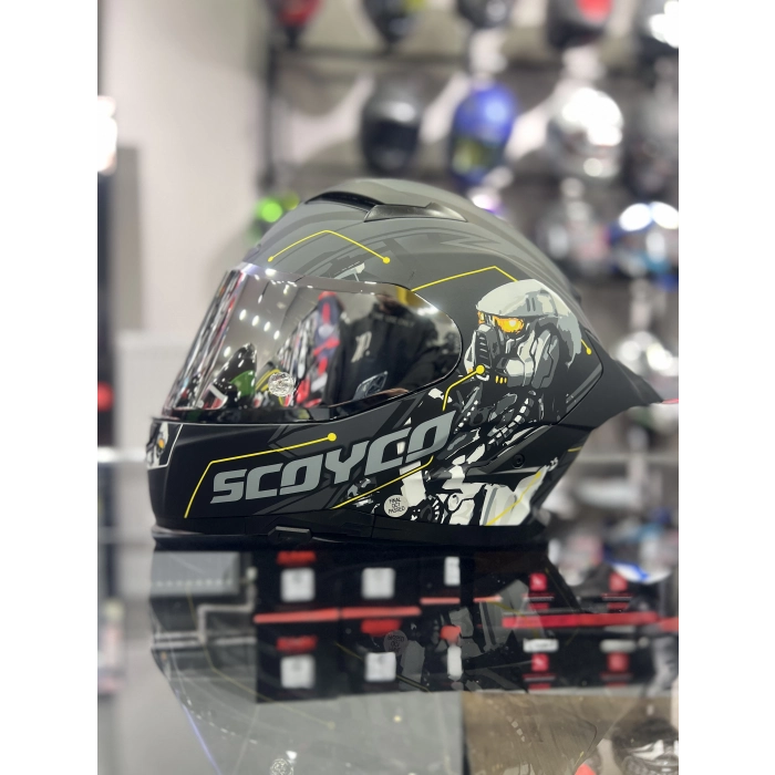 871 CYBER Gümüş Vizörlü Kapalı Kask