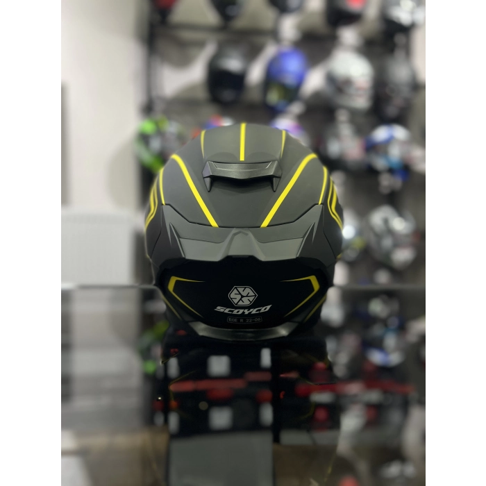 871 Flash Sarı Siyah Kapalı Kask