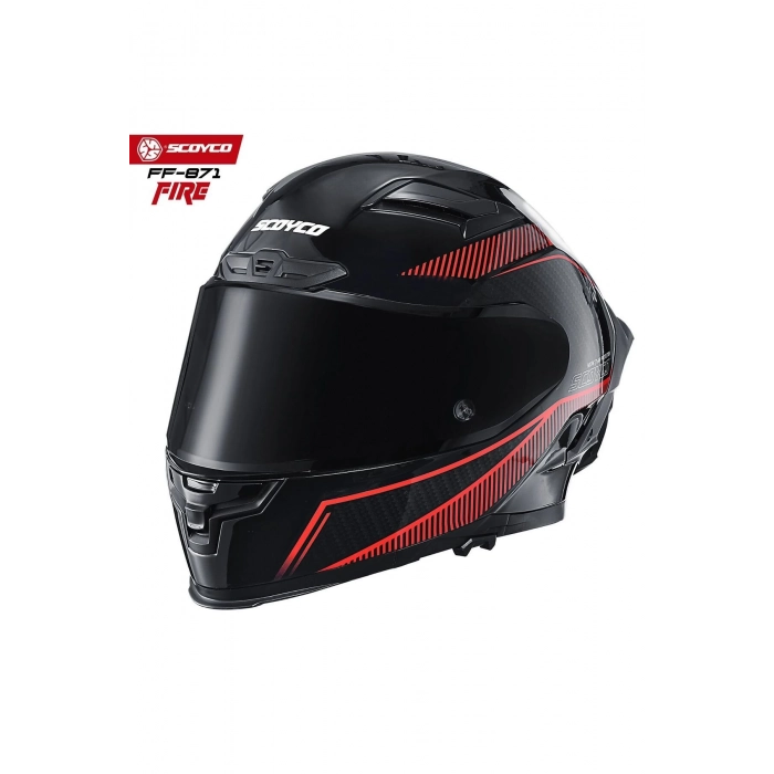 FF-871 FİRE Full Face ( Kapalı ) Güneş Vizörlü ( Gözlüklü ) Motorsiklet Kaskı ( DOT-CE )