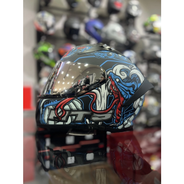 801 Myth Mavi Kapalı Kask Ayna Vizörlü