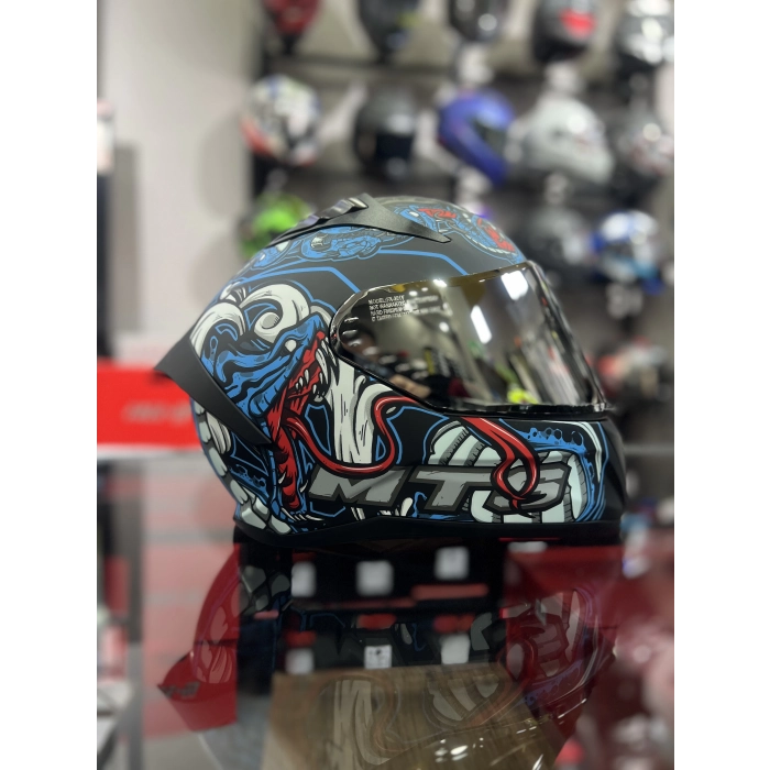 801 Myth Mavi Kapalı Kask Ayna Vizörlü