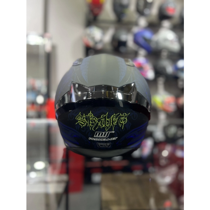 801 Navy Mavi Kapalı Kask Ayna Vizrölü