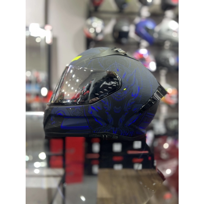 801 Navy Mavi Kapalı Kask Ayna Vizrölü