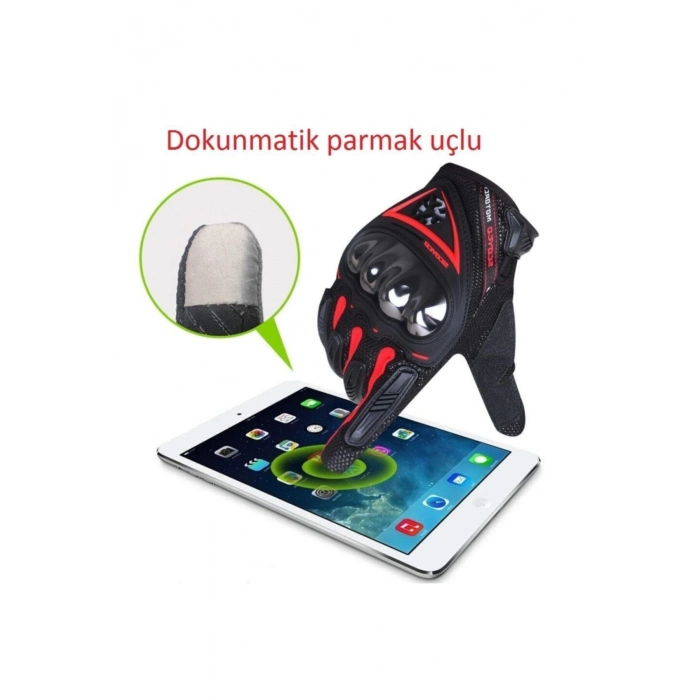Mc44 Yazlık Korumalı Eldiven (Kırmızı-Siyah)