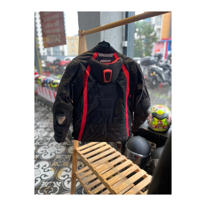 186 Hörgüçlü 4 Mevsim Motorcu Montu Kırmızı