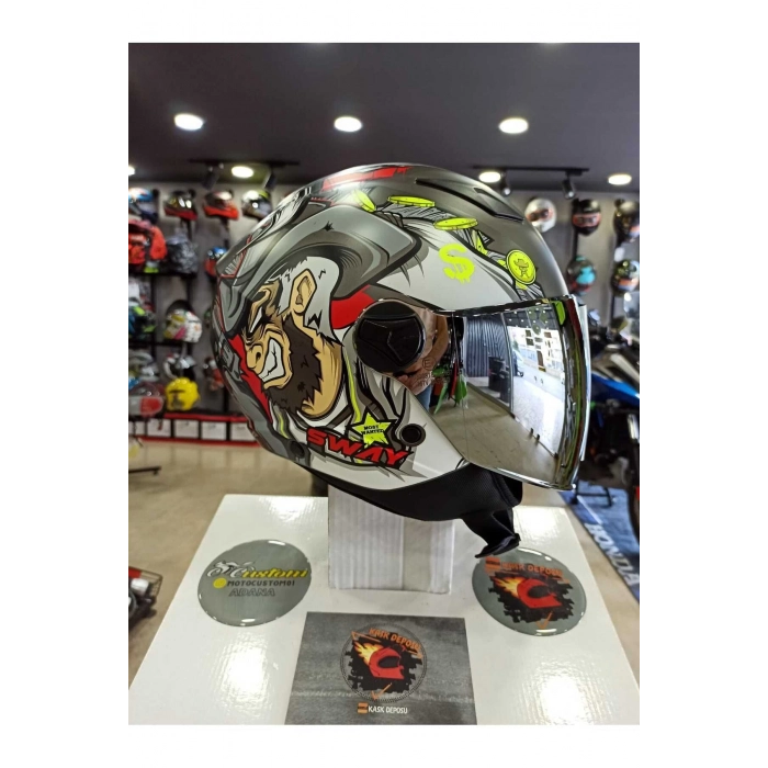 SW765 Mat Wanted Açık Yazlık Kask (GÜNEŞ GÖZLÜKLÜ)