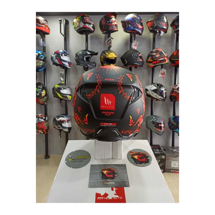 Street Fighter Hellish B5 Mat Kırmızı Modüler Çene Kask