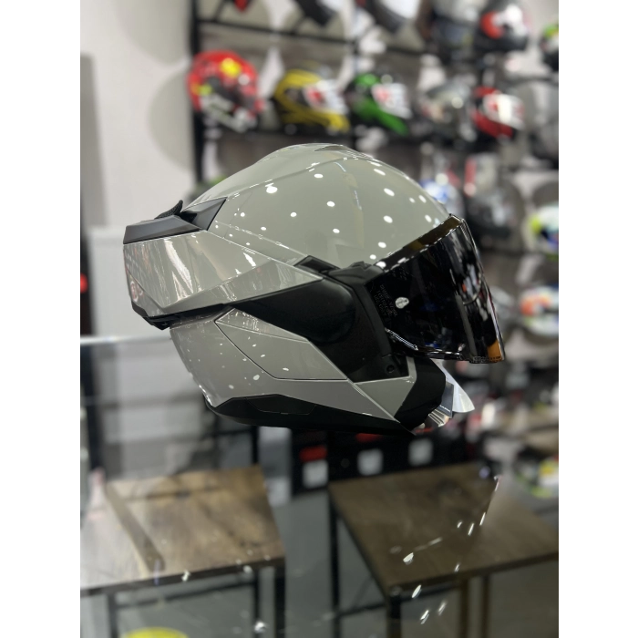 Oxo Nardo Gri Çene Açılır Kask Siyah Vizörlü (+1 Şeffaf Vizör)