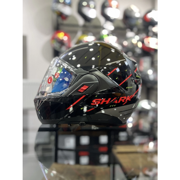 Oxo Reyder Kırmızı Siyah Çene Açılır Kask