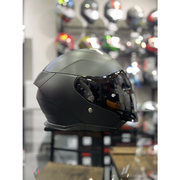 Skwal i3 Jet Mat Siyah Ledli Yarım Kask Siyah Vizörlü (+1 Şeffaf Vizör)