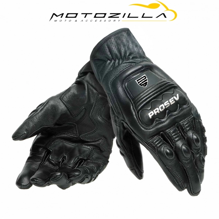 GL60 DERİ MOTOSİKLET ELDVENİ SİYAH