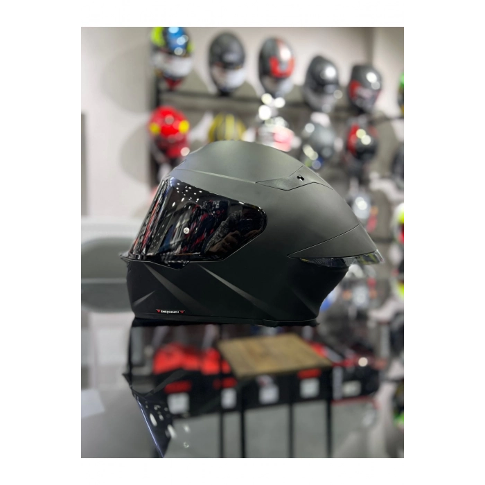 TT-REVO MAT SİYAH KAPALI KASK ŞEFFAF VİZÖRLÜ