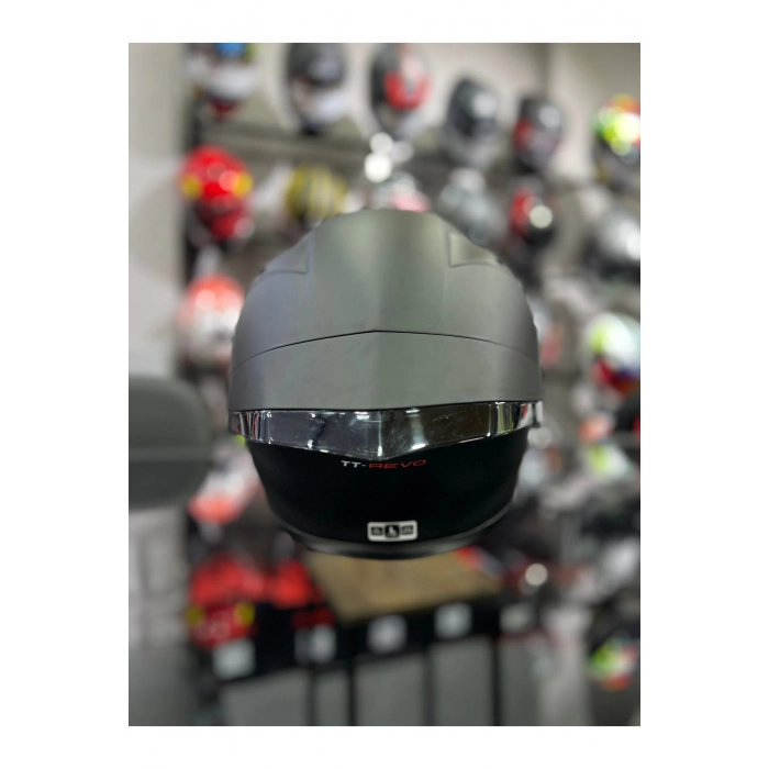 TT-REVO MAT SİYAH KAPALI KASK ŞEFFAF VİZÖRLÜ