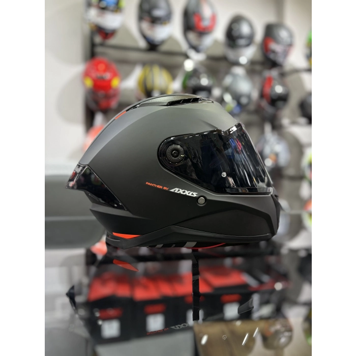 Panther Mat Siyah Kapalı Kask Siyah Vizörlü ( +1 Şeffaf Vizör)