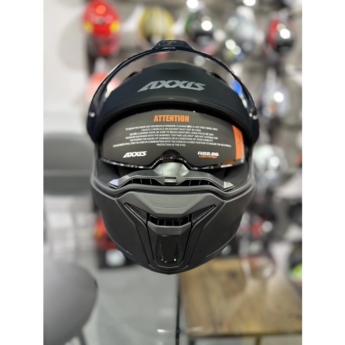 Panther Mat Siyah Kapalı Kask Siyah Vizörlü ( +1 Şeffaf Vizör)