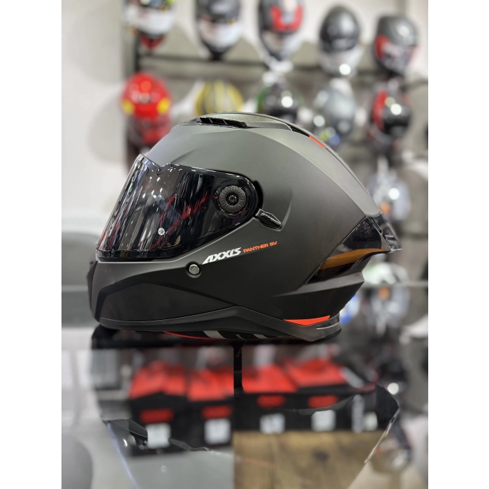 Panther Mat Siyah Kapalı Kask Siyah Vizörlü ( +1 Şeffaf Vizör)