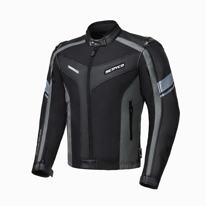 jk152 Siyah Gri Motosiklet Montu