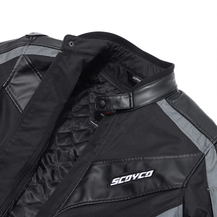 jk152 Siyah Gri Motosiklet Montu