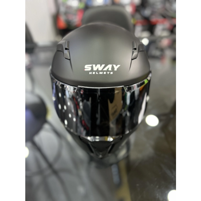 820 Mat Siyah Ayna Vİzörlü Kapalı Kask