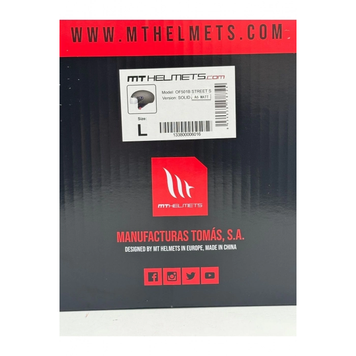 kask of501b street s solid a6 mat açık kask