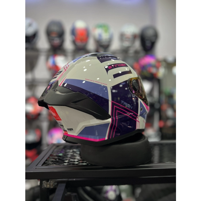 Helmets Stinger Tron Parlak Kask (Şeffaf Vizörlü)