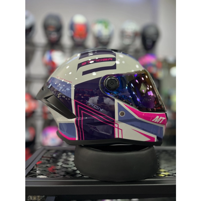 Helmets Stinger Tron Parlak Kask (Şeffaf Vizörlü)