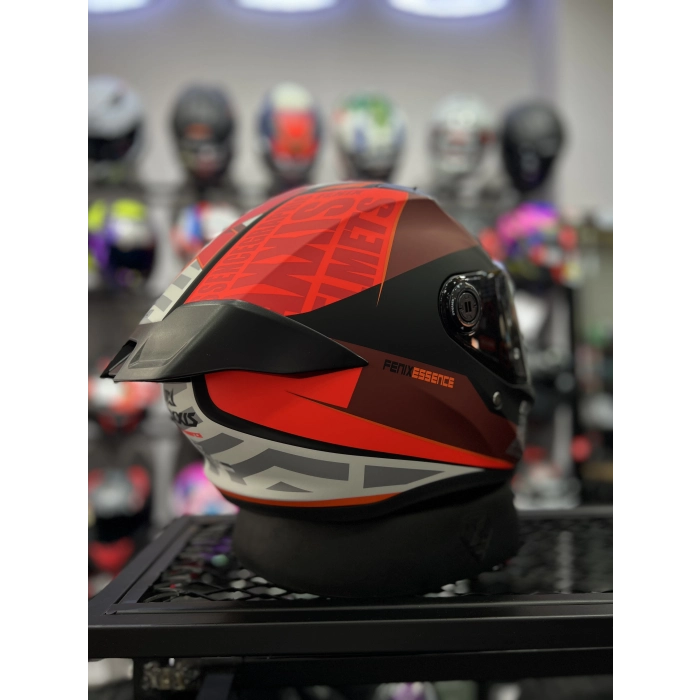 Fenix Kırmızı Kapalı Kask Siyah Vizörlü (+1 Şeffaf Vizör)