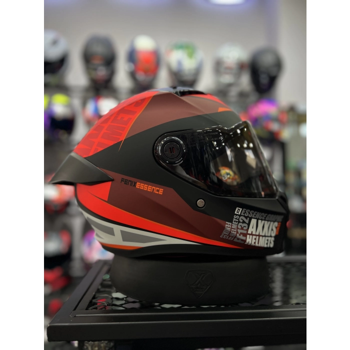 Fenix Kırmızı Kapalı Kask Siyah Vizörlü (+1 Şeffaf Vizör)