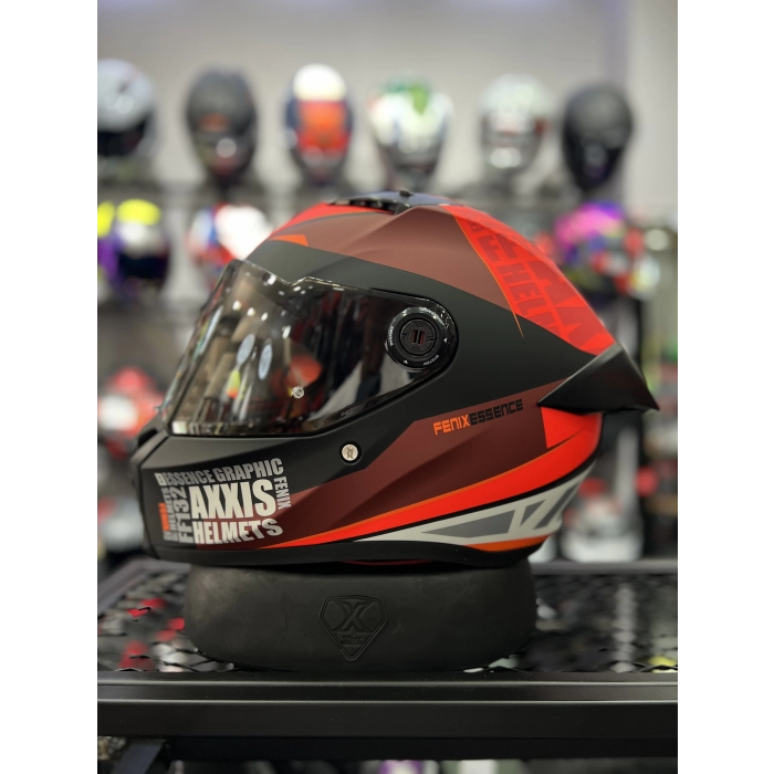 Fenix Kırmızı Kapalı Kask Siyah Vizörlü (+1 Şeffaf Vizör)