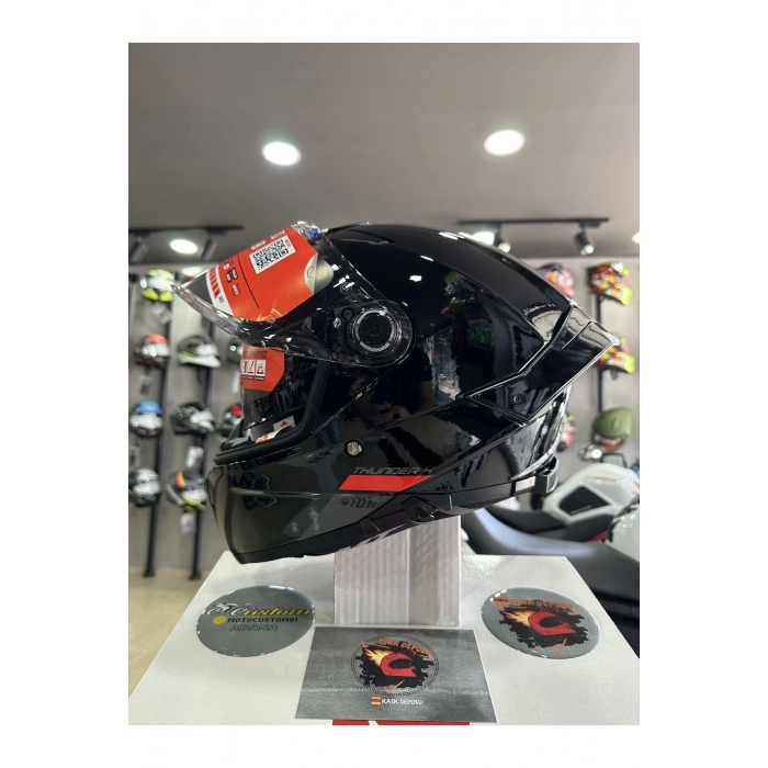 Helmets Thunder 4 Sv Parlak Siyah Motosiklet Kaskı
