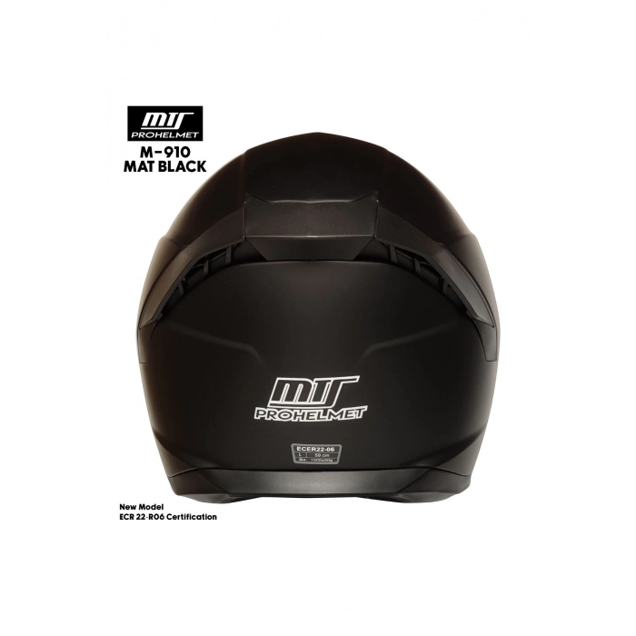 M-910 Full Face Kask MAT BLACK – Güneş Vizörlü, DOT/CE Onaylı, Intercom Uyumlu