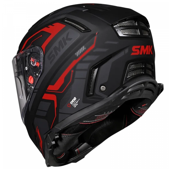 AGNAR MAT KIRMIZI SİYAH KASK