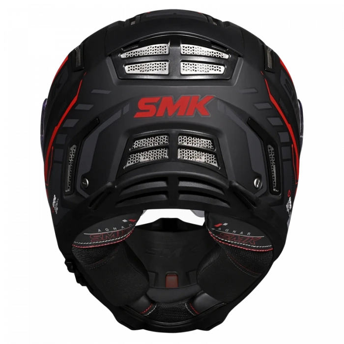 AGNAR MAT KIRMIZI SİYAH KASK