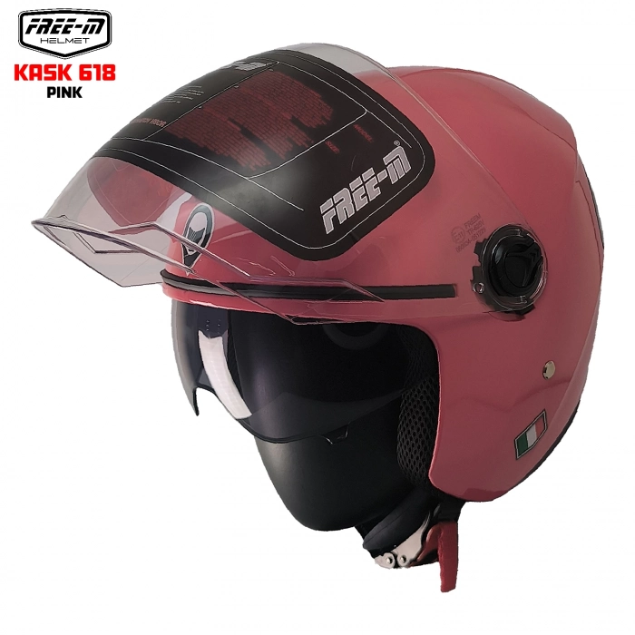 618 Pembe Yarım Kask