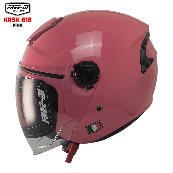 618 Pembe Yarım Kask