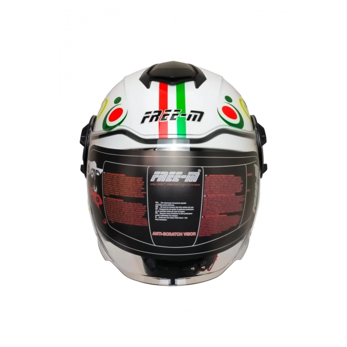 FR-665 Yarım Motosiklet Kaskı – SPRING Woman Desenli, CE Onaylı, Güneş Vizörlü