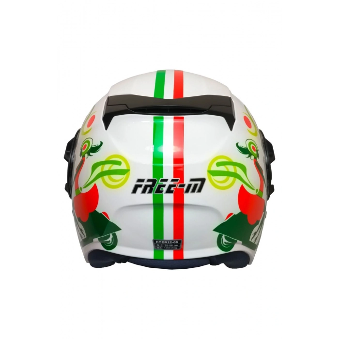 FR-665 Yarım Motosiklet Kaskı – SPRING Woman Desenli, CE Onaylı, Güneş Vizörlü