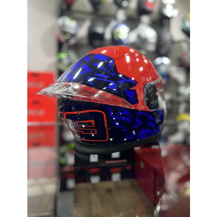 965 Mrc93 Kırmızı Mavi Çene açılır Kask