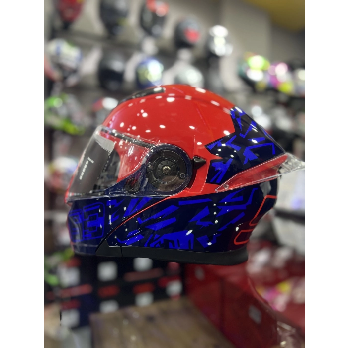 965 Mrc93 Kırmızı Mavi Çene açılır Kask