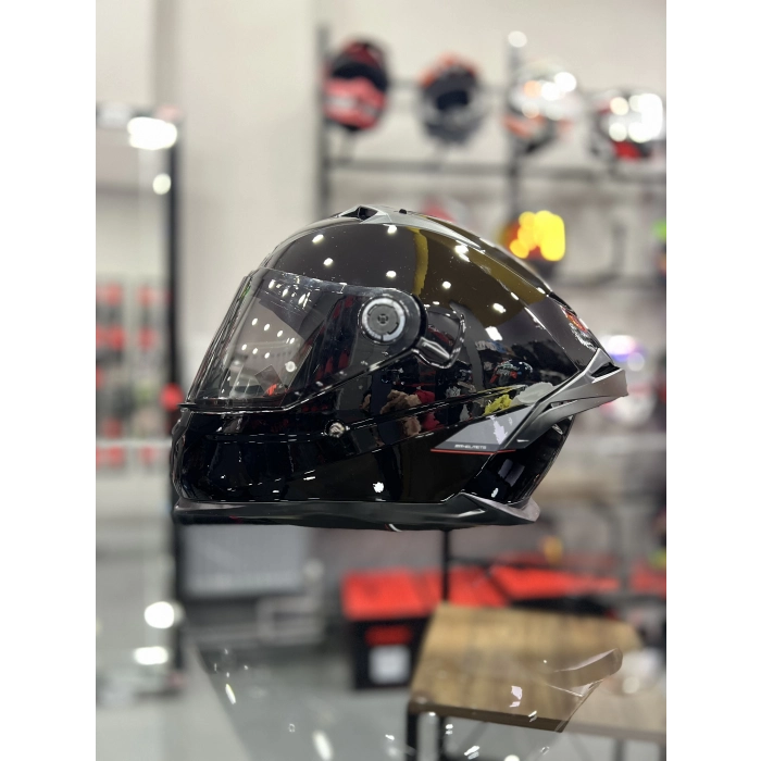 Helmets Kask Braker Sv Solid A1 Parlak Siyah Şeffaf Vizörlü