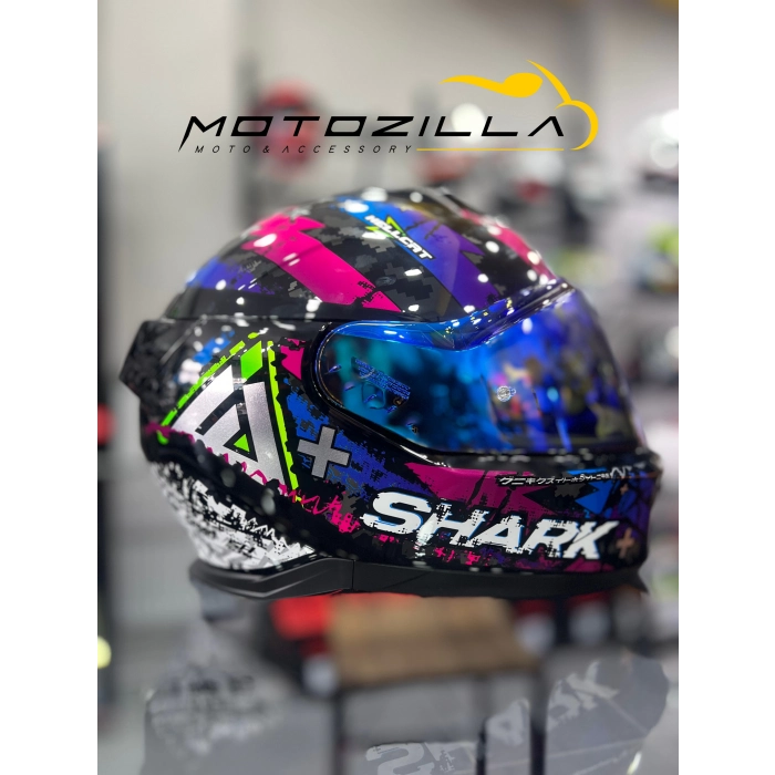 Skwal İ3 Hellcat Parlak Mavi Pembe Şeffaf (x1 Mavi Vizörlü)